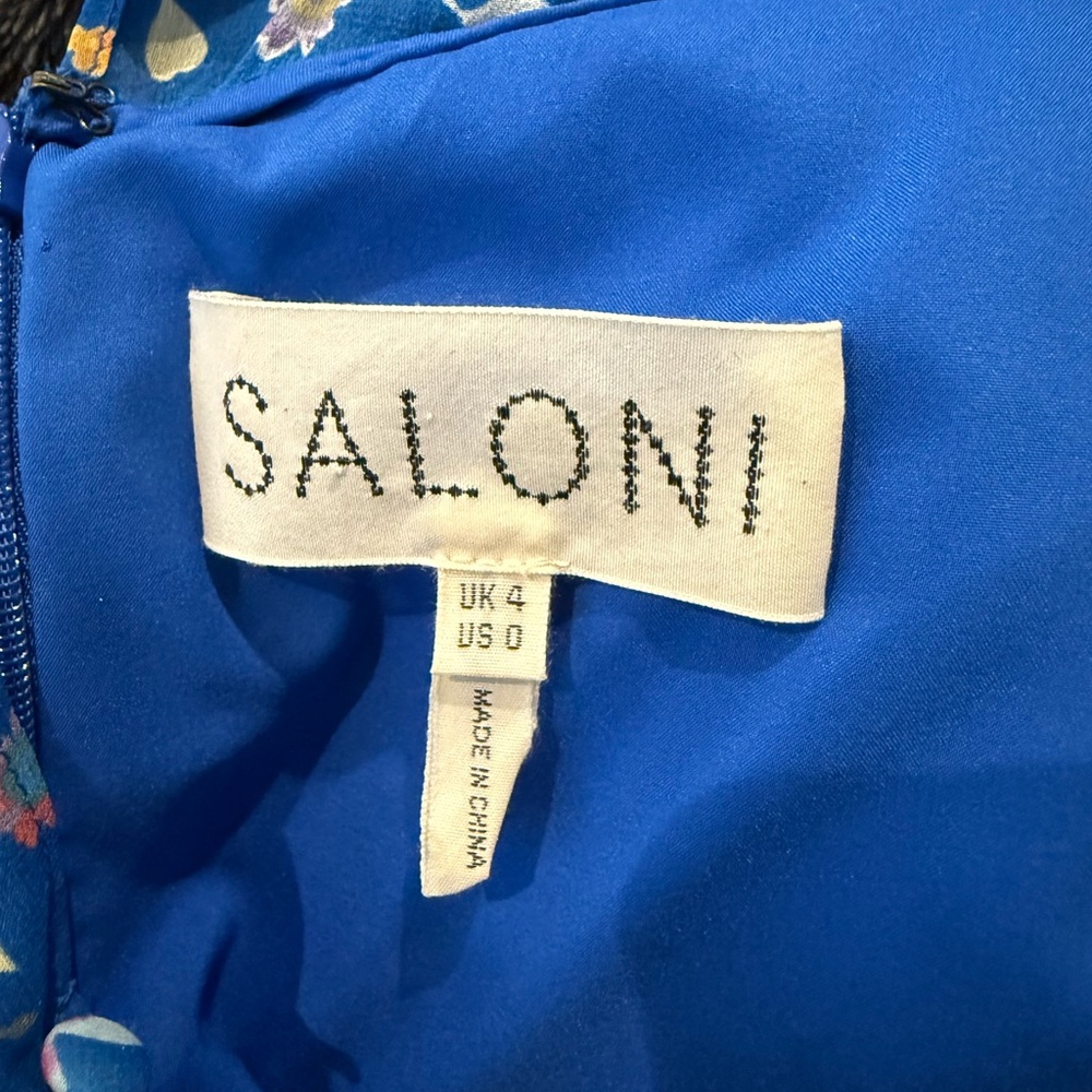 SALONI Blue Floral Ruffle Maxi Dress - Picture 6 of 6